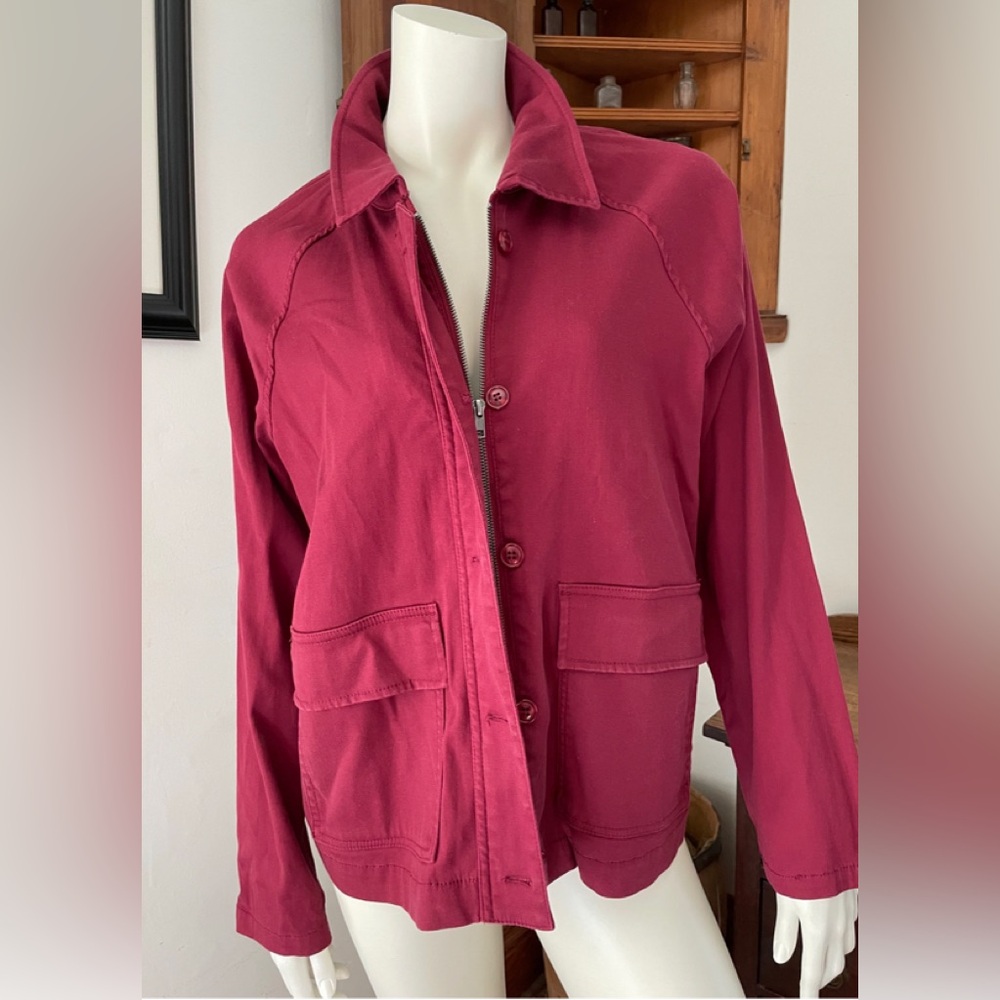 Liverpool Red raspberry Utility barn jacket Jacket Button zip LYOCELL cotton